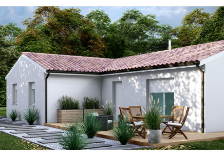 Maison neuve à construire à Limoges avec terrasse en bois