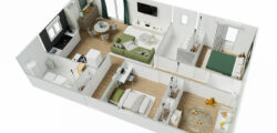 Plan d'un modèle de maison avec 3 chambres